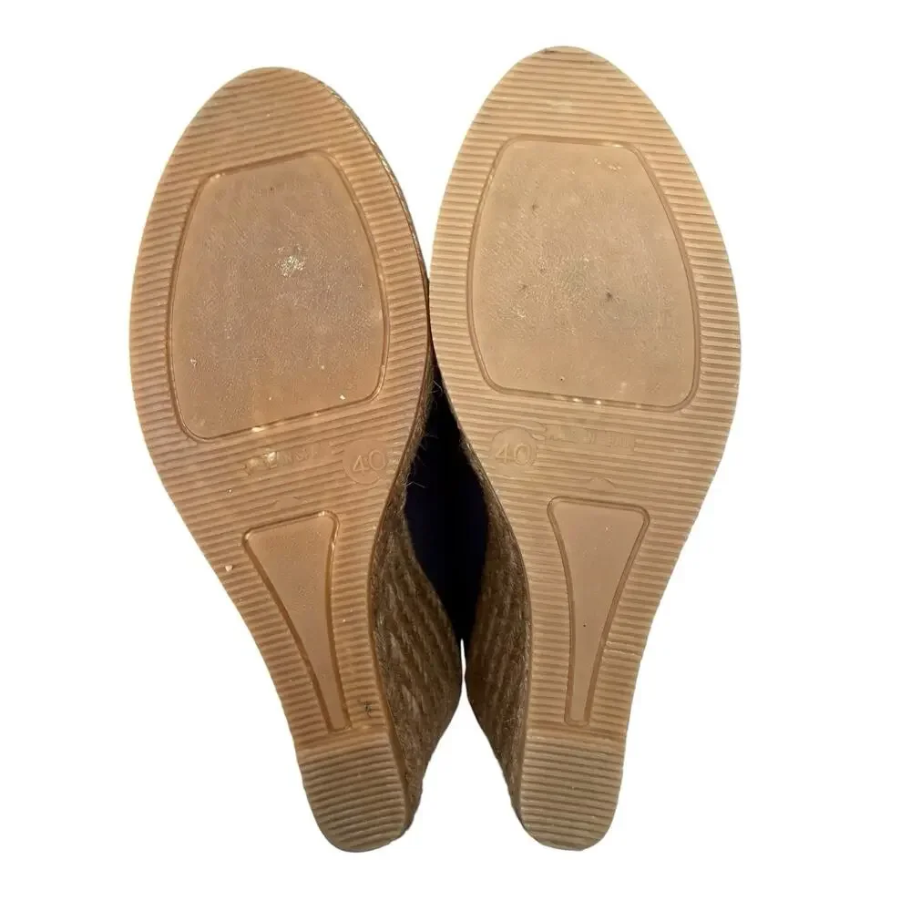 Viscata Barcelona Wedge Pumps Espadrilles Round Toe Navy Women's EU 40 Size 9